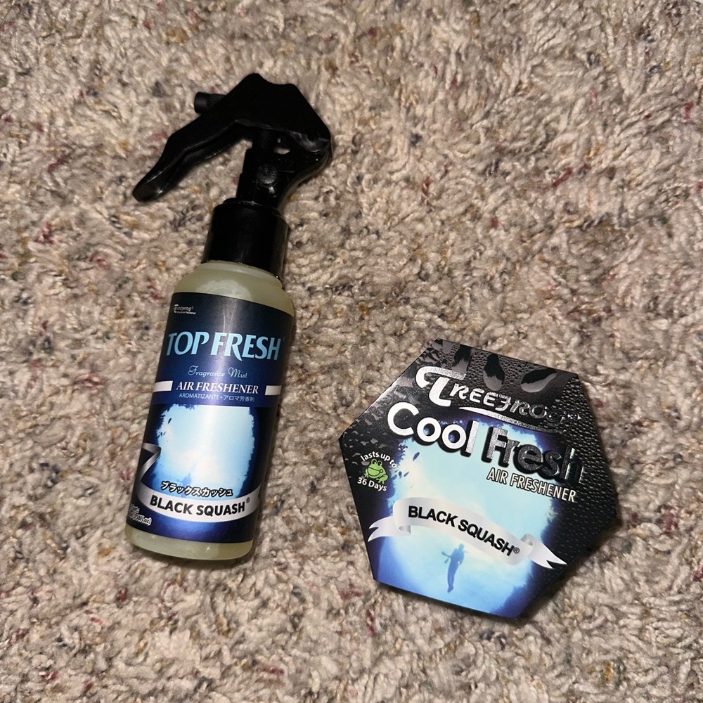 Top fresh car fresher bundle pack spray and car 🚗 limited edition black squash